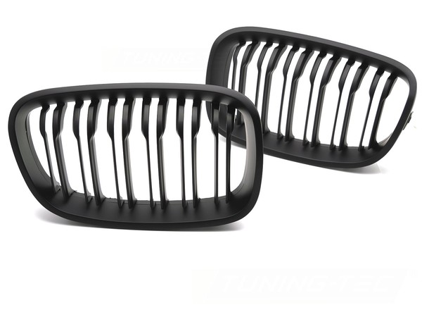 Sport KüHlergrill Doppelsteg FüR BMW 1Er F20 F21 2011-2014 Schwarz Glanz Set-image