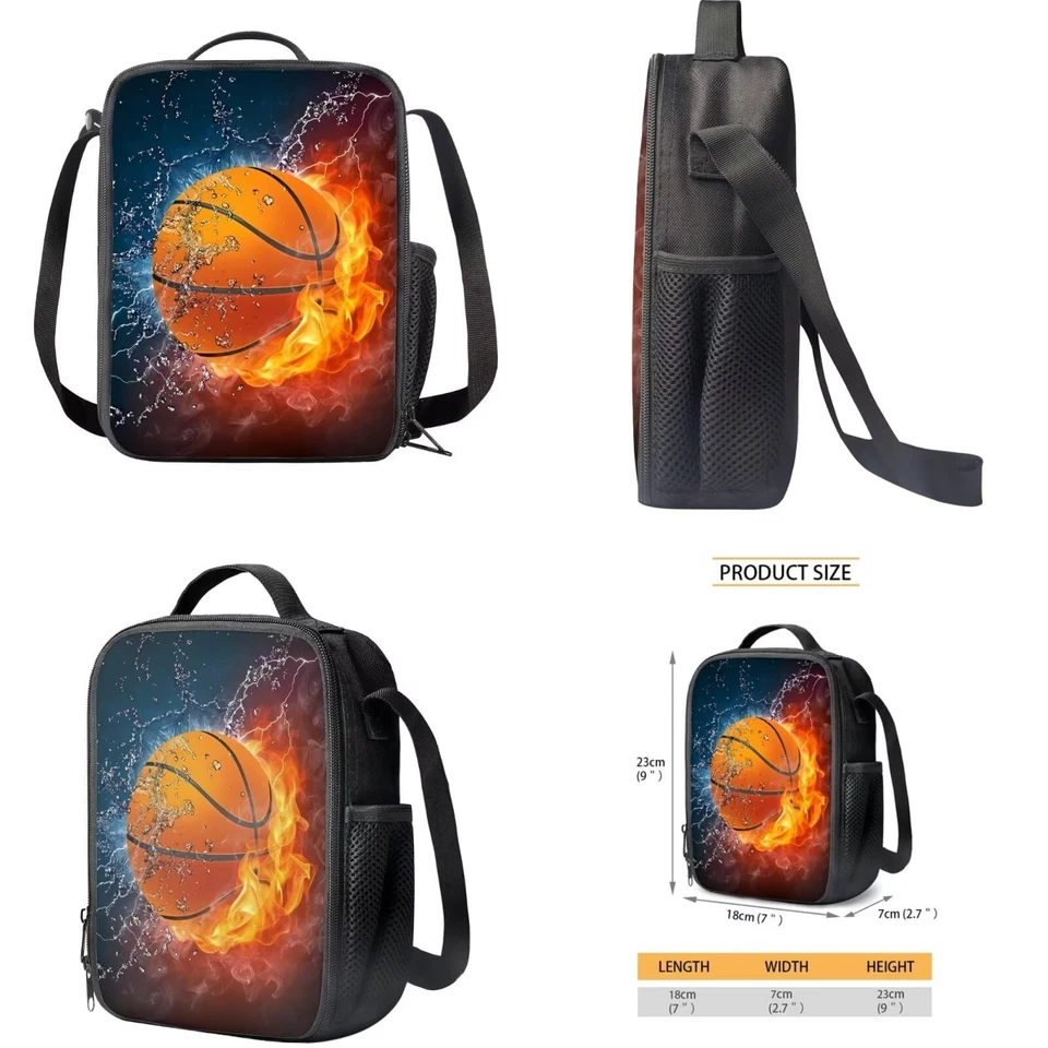 Mochila de baloncesto para niños con lonchera y estuche para lápices 6-8 8-10 10-12 para niños Foto 3 de 4
