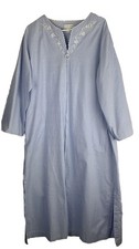 Miss Elaine Robe Womens XL Blue Gingham Full Zip Pockets