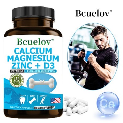 Calcium, Magnesium, Zinc + D3 Capsules,Balance Bone & Teeth Health,3 Bottles