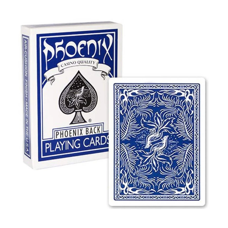 Phoenix Bleu Cartes À Jouer Poker Qualité Casino Paquet Pour Tours De Magie - Photo 1/1