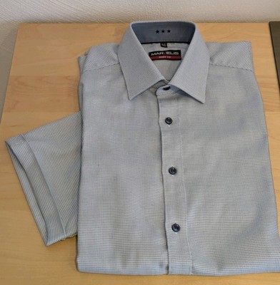 Marvelis Herrenhemd Businesshemd Kurzarm Gr. 39 / M Kentkragen Modern (Slim) Fit