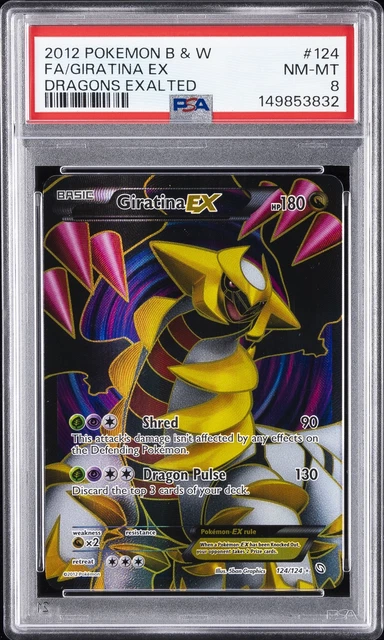 Pokemon Giratina EX Dragons Exalted Full Art 124/124 PSA 8