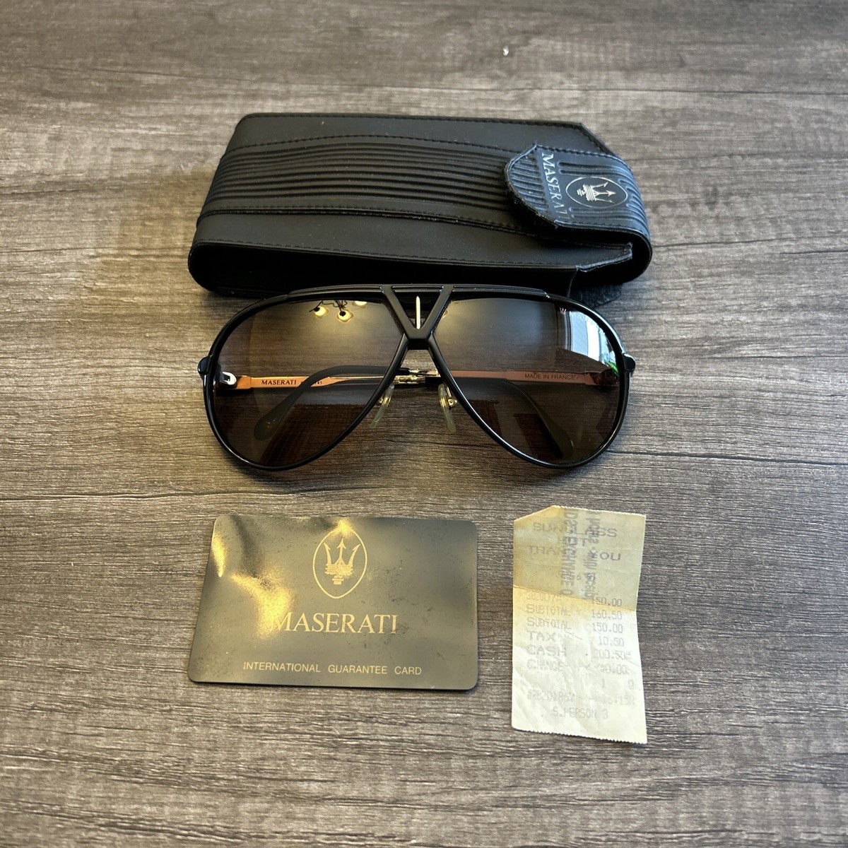 Vintage Maserati Sunglasses 6201 741 Made In France With Case Read