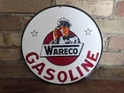 1950'S VINTAGE WARECO GASOLINE PORCELAIN GAS STATION PUMP MOTOR OIL SIGN 12"