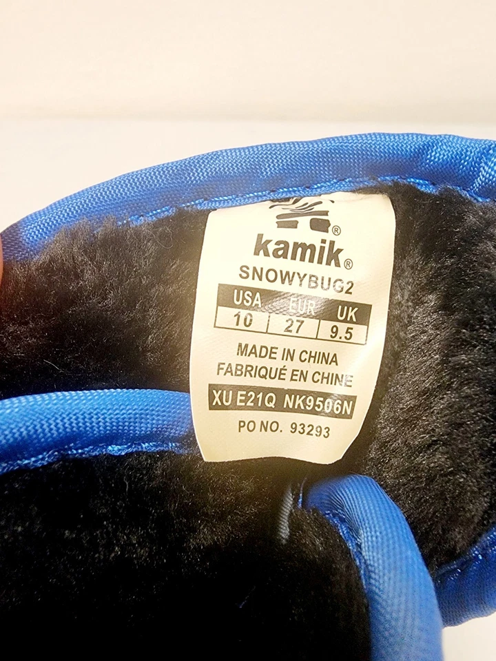 Kamik Snowybug 2 искусственного меха с подкладкой водонепроницаемый снег ботинки синий маленький мальчик размер 10 ЕС 27 - Изображение 4 из 4