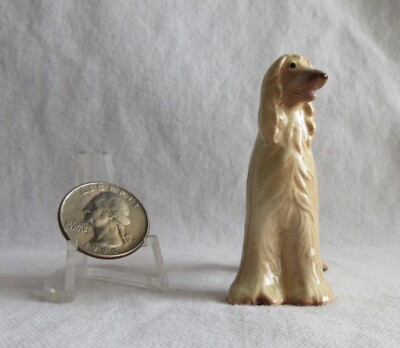 Vtg retired Hagen Renaker Afghan Hound cream with tan shading # A 3063 Dog
