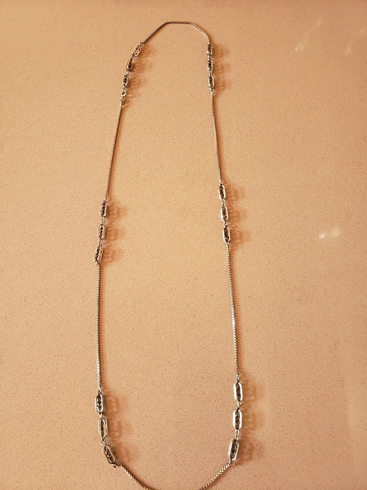 Vintage Modernist Solid Silver Chain - image 6