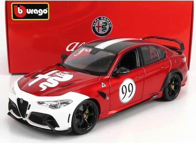 1/18 Alfa Romeo Giulia GTAm 2020 Alfa Red White Diecast Car by