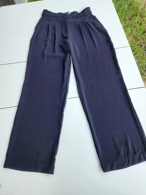 NWT Autres Filles Wide Leg Trouser High Rise Black Pants 30x31 Sz M