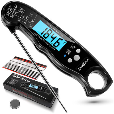 Instant Read Meat Thermometer, Waterproof Ultra Fast Digital Food Thermometer