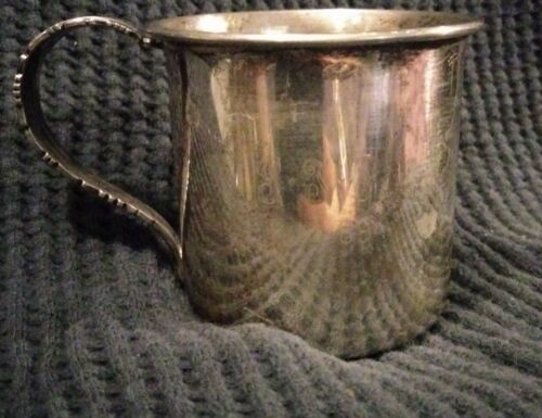 Lunt Lace Point/112-L Sterling Silver Baby Cup - 2 3/8" - w/ three initials date - Picture 1 of 6
