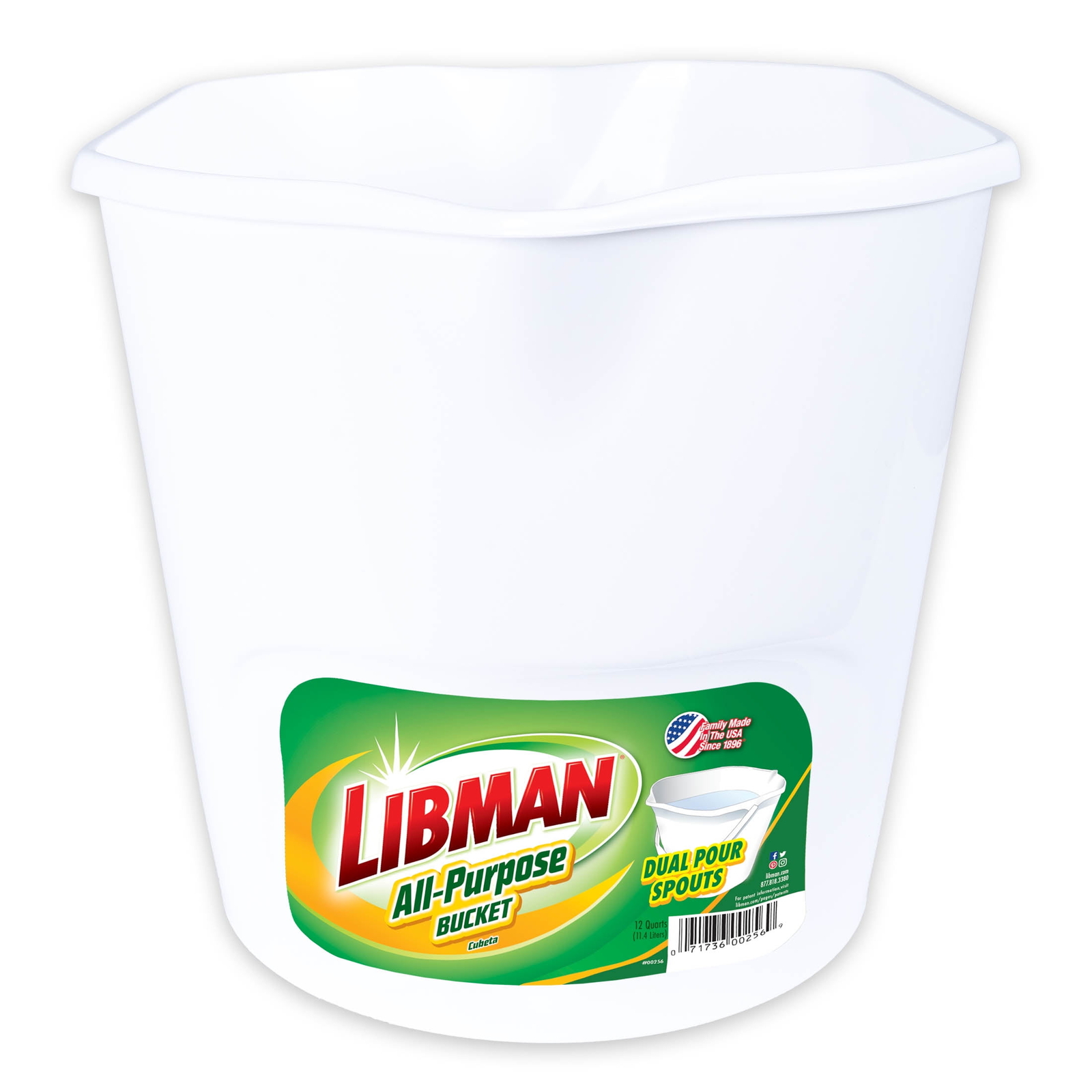 Cubo multiusos Libman de 3 galones de polipropileno blanco altura 13,75 pulgadas