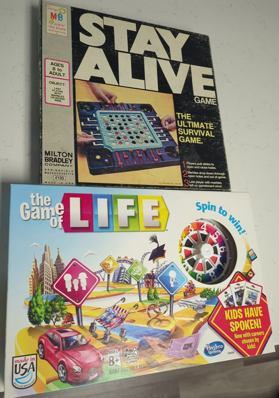 LIFE, STAY ALIVE, Two Classic Board games lot