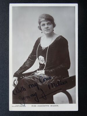 Englische Schauspielerin MISS JEANETTE MILLER handsigniert - alte RP Postkarte von J. Beagle