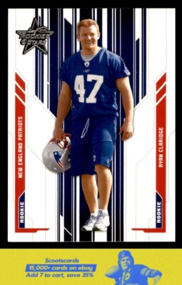 2005 Leaf Rookies & Stars Ryan Claridge    RC #173 New England Patriots