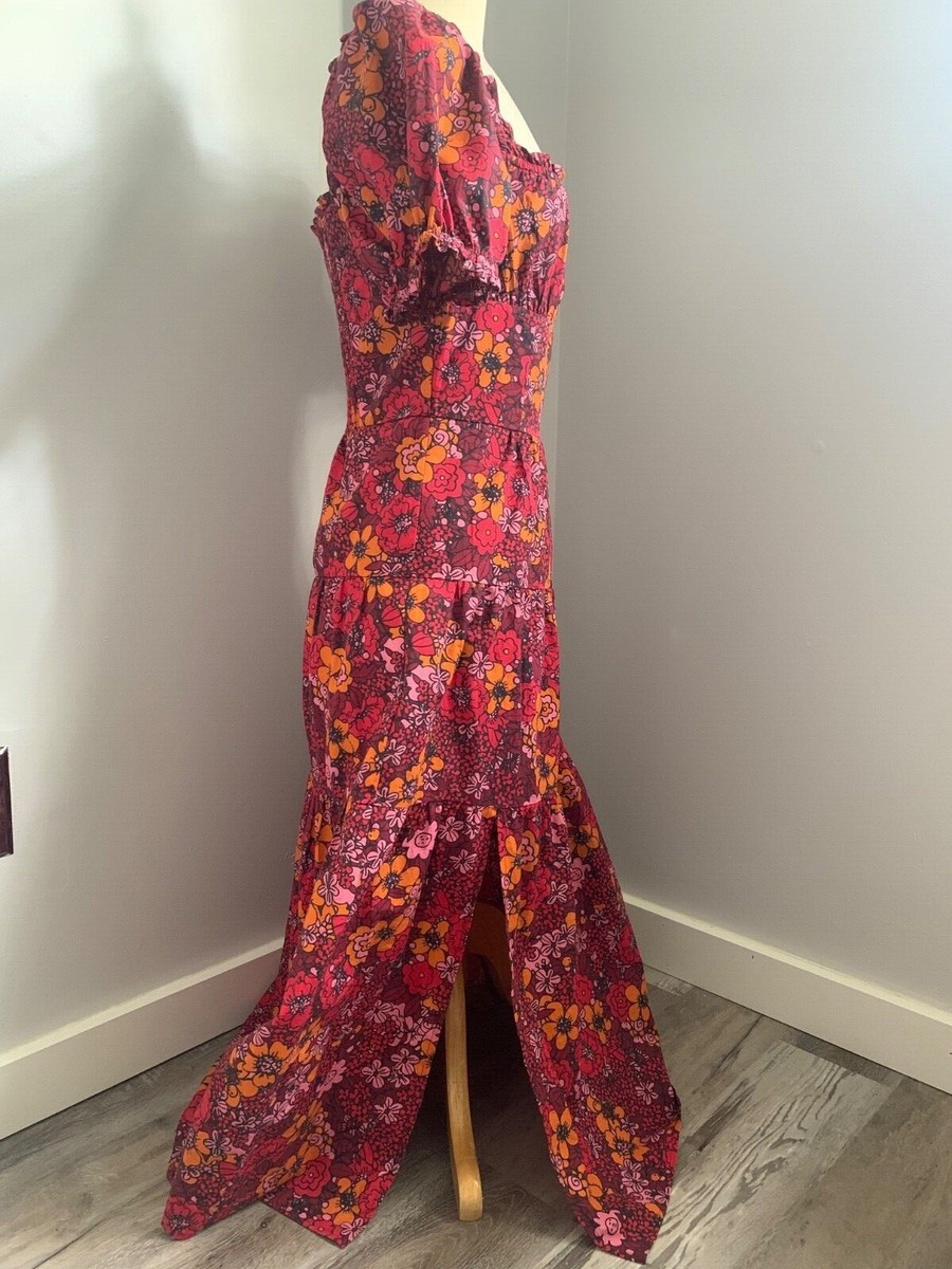 green emerald velvet dress Rihoas Floral Chiffon Midi Dress main image 1