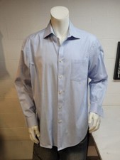 Michael Kors men's casual button-up blue shirt size 16.5 34/35 / we1978 r4 d19