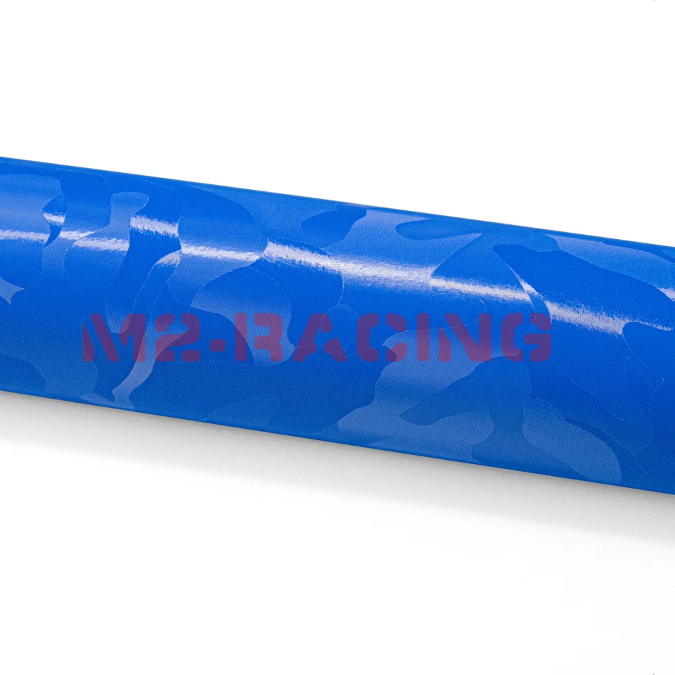 Camuflaje Sombra Azul Intenso Patrón Camuflaje Vinilo Envoltura Calcomanía Adhesiva Hoja Película Foto 3 de 4
