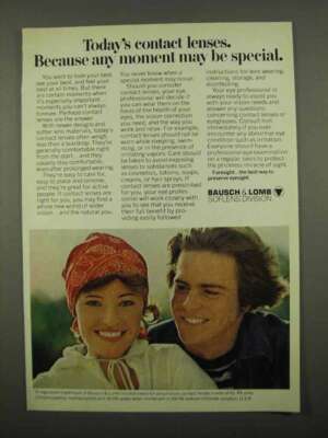 1975 Bausch & Lomb Soflens Contacts Ad - May be Special