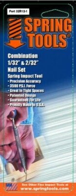 Spring Tools 32R12-1 1/32 to 2/32-Inch Combination Nail Set (3 pack) Made in USA