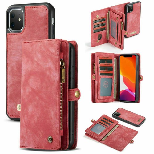 Removable Leather Wallet Flip Cover Case For iPhone 12 11 Pro Max 8 7 Plus SE - Picture 12 of 52