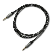 SatelliteSale 3.5mm Jack Male to Male Audio Stereo Cable Aux Nylon Cord