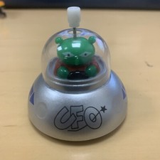 Vintage Wind-Up Toy Spaceship Collectible Alien in Flying Saucer 2" HANS 1990