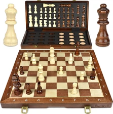 15” Tournament Chess Set – Professional Chess Board for Adults Wooden Chess Set