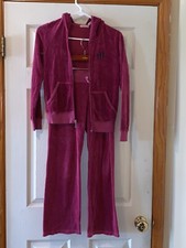 VINTAGE Y2K JUICY COUTURE LOW RISE STRAIGHT CUT VELOUR SUITE SIZE 10 MADE IN USA
