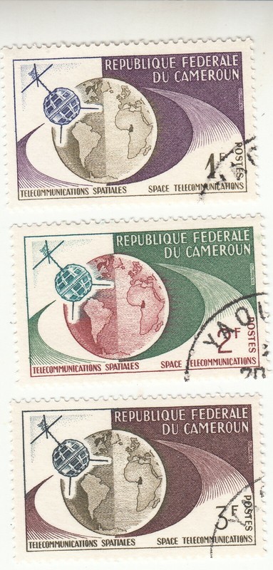 Cameroon 1963. Telecommunication. 3 Stamps 1f 2f 3f.  CTO  OG