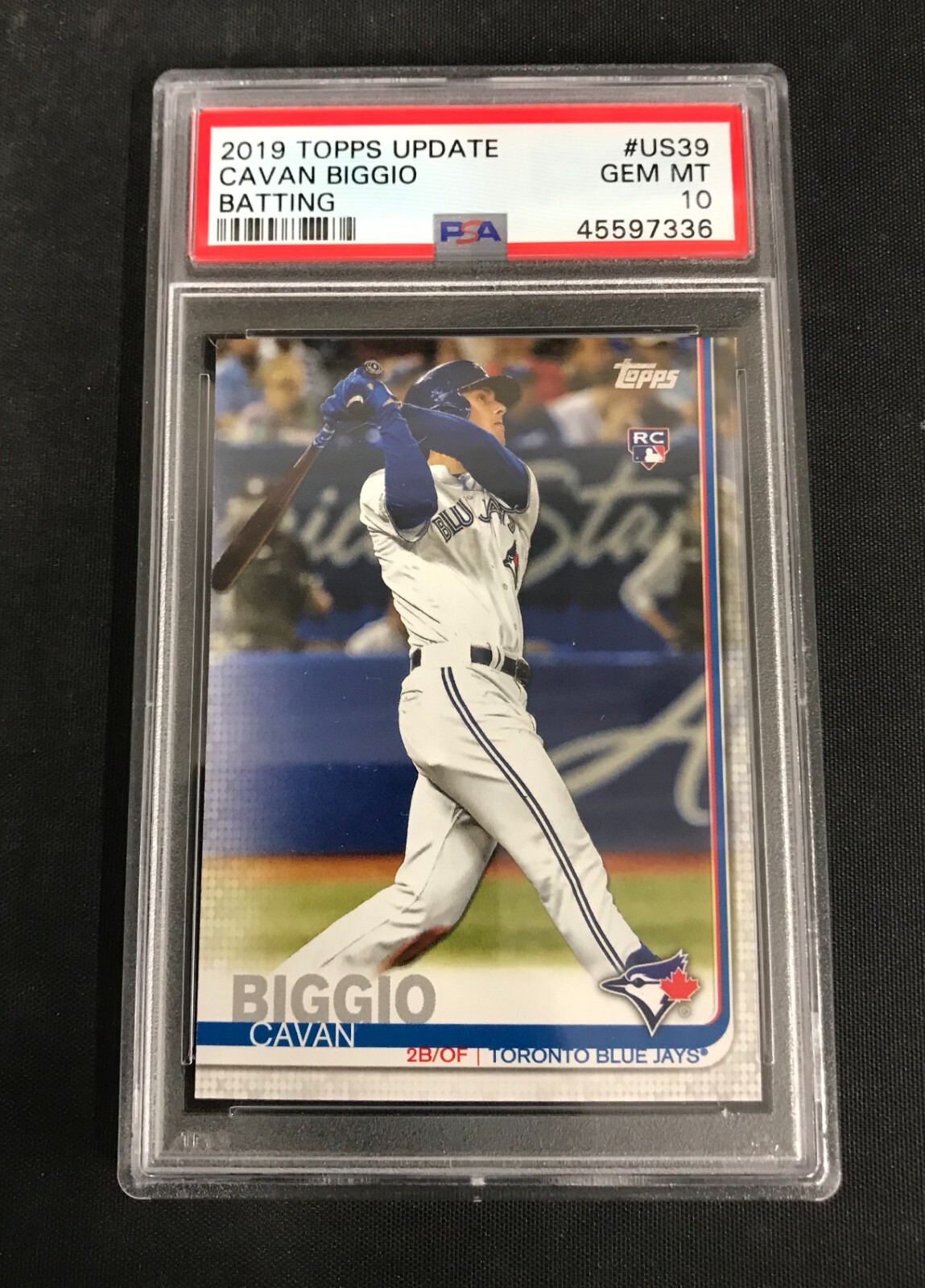 2019 Topps Update Cavan Biggio Batting #US39 PSA 10 GEM MT Blue Jays