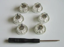 6x Guitar 1/4" Mini MXR Style AMP Knobs Effect Pedal Knob w/ Set Screw Clear