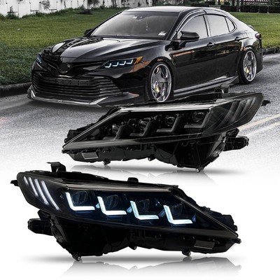 Pair Four Beams LED Headlight Assembly For Toyota Camry 2018-2024 DRL Head Lamp
