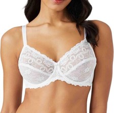 Wacoal 85720 Women's 42D Renaissance Rose Lace Embroidered Underwire Bra White