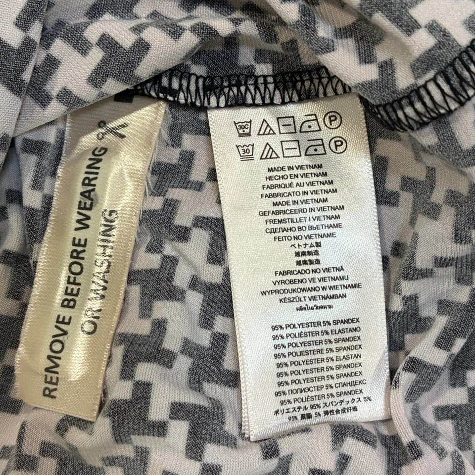 Vestido midi informal largo sin mangas con ribete de cuello dorado Michael Kors para mujer talla XS Foto 4 de 4