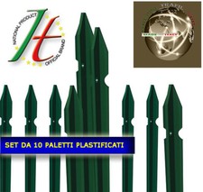 PALETTI PER RETE PER RECINZIONE H.200 CM RETE METALLICA  PLASTIFICATI SET 10 PZ 