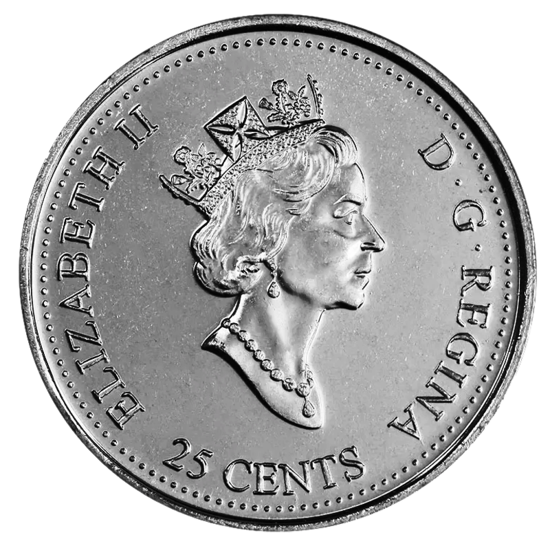 🇨🇦 Canada quarter 25 cents coin, ✈️ Millennium (November) THE