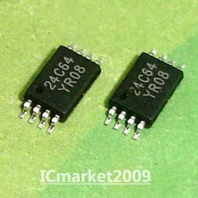 50 PCS AT24C64-10TU-2.7 TSSOP-8 AT24C64 24C64 2-Wire Serial EEPROM Chip