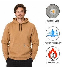 Carhartt FR Men's Brown Sweatshirt Force Midweight Hooded Pullover (S45)