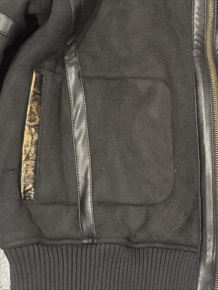 Nuevo con etiquetas Pelle Pelle Bomber con chaqueta de piel sintética para mujer talla ESTILO GRANDE #W15ZMG Foto 2 de 4