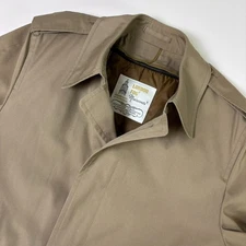 Vintage London Fog Maincoats Long Trench Coat Men's 38 Reg Beige Removable Liner