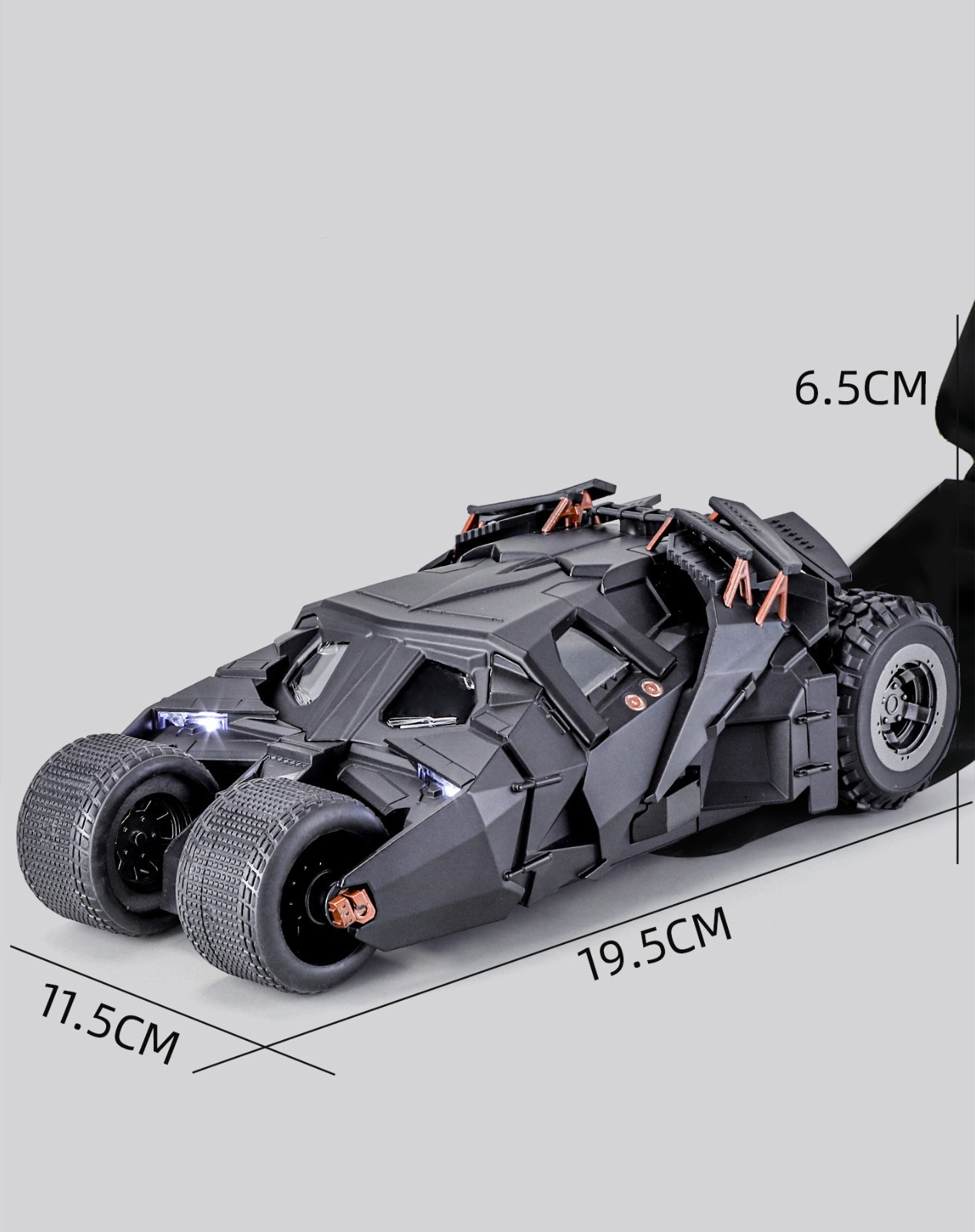 1:24 Batmobile Tumbler 2008 Diecast Model Car - Cockpit Open & Spray ...