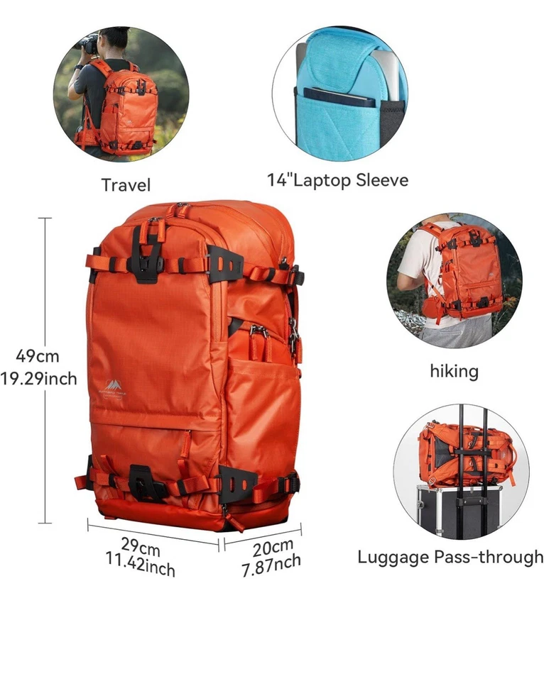 Tenzing 25L Camera Backpack with Rain Cover for Photographers 14 inch Laptop - Image 2 of 4
