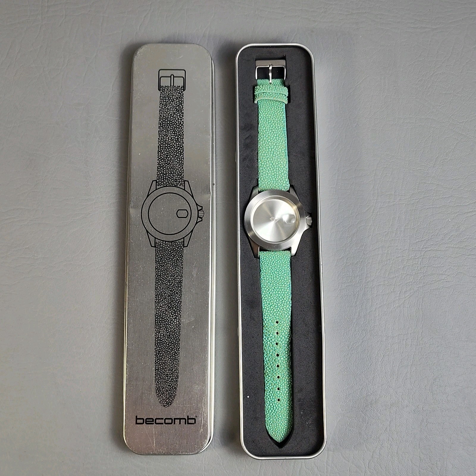 Becomb Diamond Genuine Stingray Watch “There’s No Clock” Levi Maestro GreenRARE