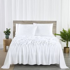 Bibb Home 2000 Count 6-Piece Rayon from Bamboo Sheet Set - Queen - White