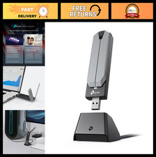 Tri-Band Wi-Fi 7 USB Adapter for Desktop PC 6GHz, 4K-QAM, WPA3 High Gain Ant