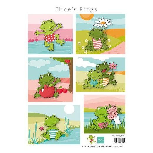 Marianne Design A4 Cardtoppers Sheet - Eline's Frogs AK0084