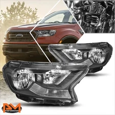 For 19-23 Ford Ranger XL XLT Factory Style Headlight Black Housing Clear Corner