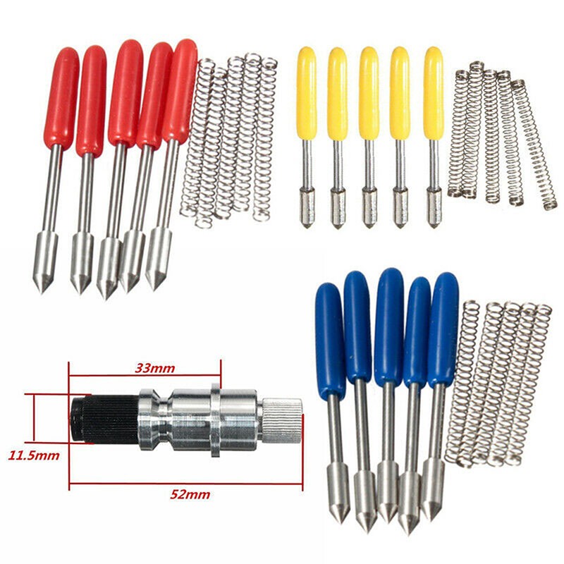 15-Piece Graphtec CB09U Blade Set - 30 Degree Replacement Blades For Vinyl Cutters, Aluminum Housing